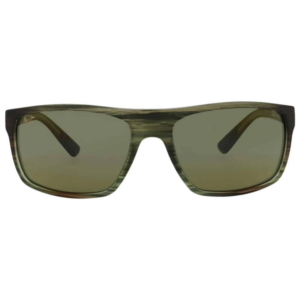 Maui Jim BYRON BAY Mt Green Stripped POLARIZED Maui HT GLASS Sunglass HT746-15MR